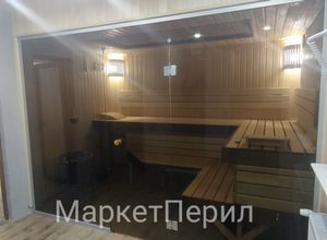 Стеклянная перегородка в сауну